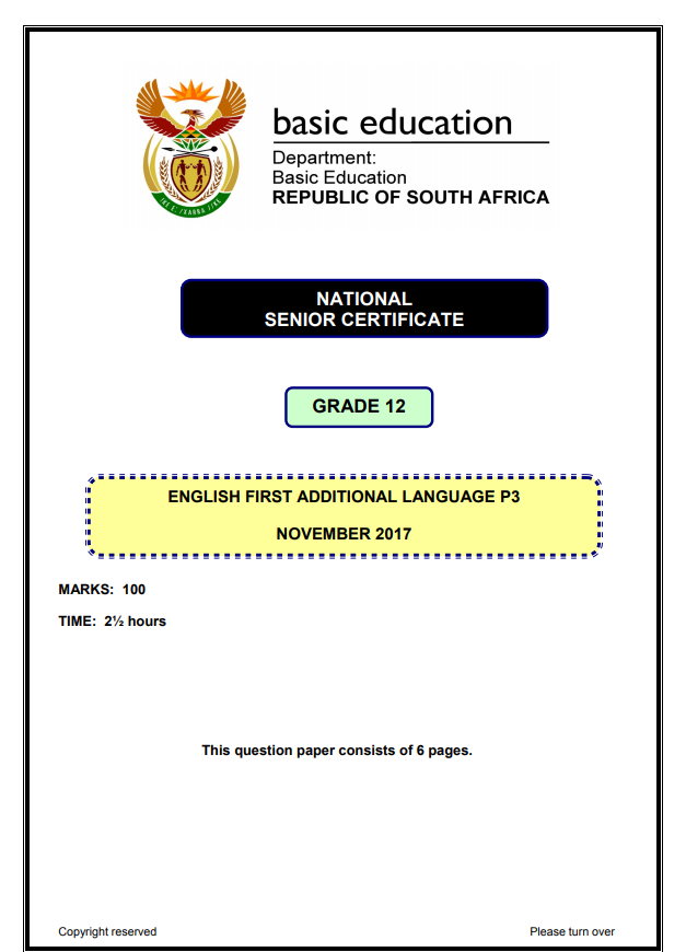 NSC Nov 2017 English FAL Paper 3 WCED EPortal